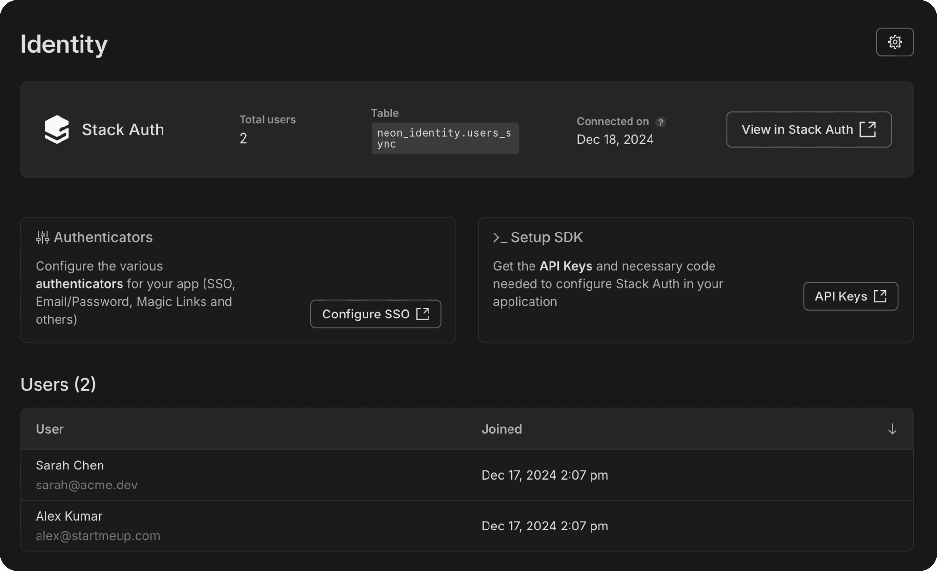 Neon Auth with stackauth deployed